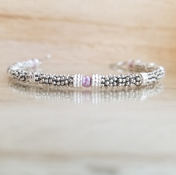 Pink Silverite Sapphire Toggle Bracelet - Picture 5 of 6